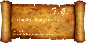 Telegdy Gyöngyi névjegykártya